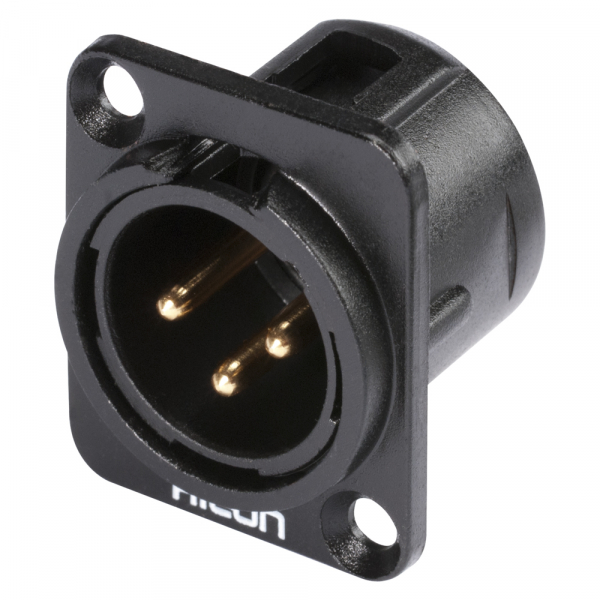 HICON CONNECTORS HICON XLR-3-pol Einbaustecker, Metall,sw