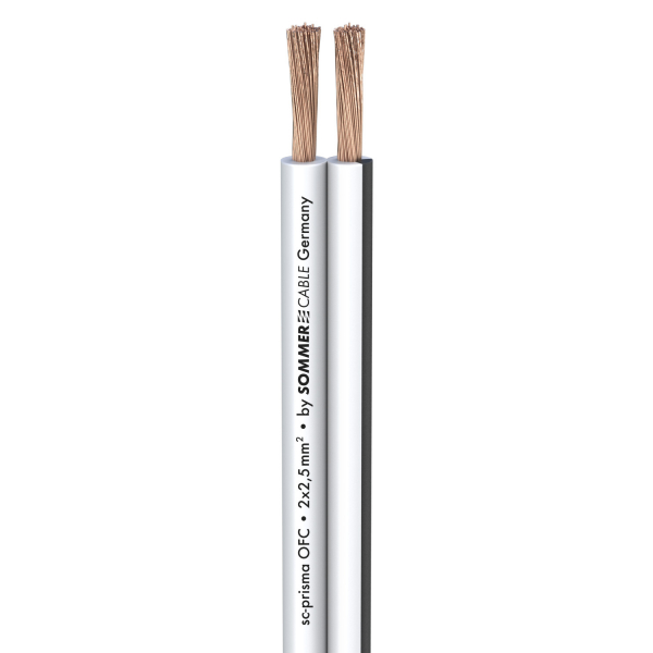 Sommer cable PRISMA LS-Kabel 2x2,5 weiß, Streifen sw