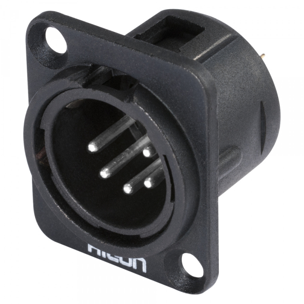 HICON CONNECTORS HICON XLR-5-pol Einbaustecker, Metall,sw