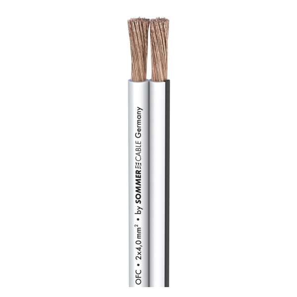 Sommer cable PRISMA LS-Kabel 2x4,0 weiß, Streifen sw