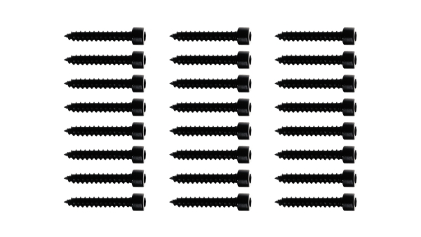Visaton Holzschrauben, Zylinderkopf, Innensechskant, schwarz, 4 x 25 mm, 24 Stück
