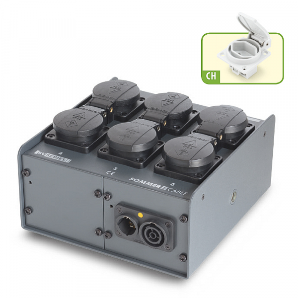 Sommer cable Schukoverteiler 6fach, powerCON TRUE1