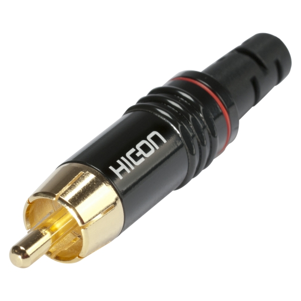 HICON Cinchstecker (RCA) HI-CM06-RED mit vergoldeten Kontakten