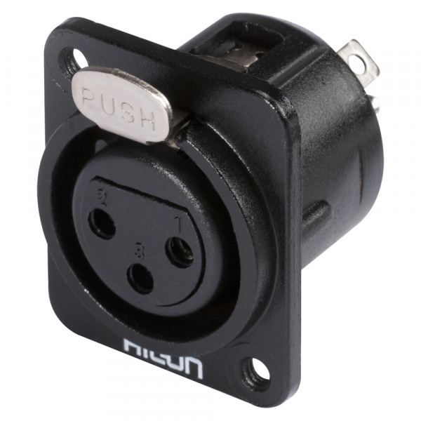 HICON CONNECTORS HICON XLR-3-pol Einbaubuchse, M3-Gew. sw
