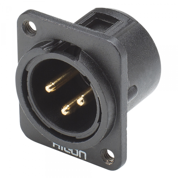 HICON CONNECTORS HICON XLR-3-pol Einbaustecker, Metall,sw