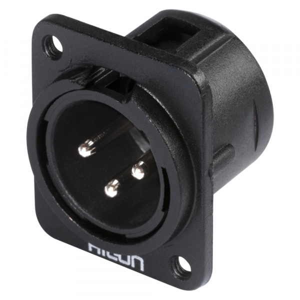 HICON CONNECTORS HICON XLR-3-pol Einbaustecker, M3-Gew,sw