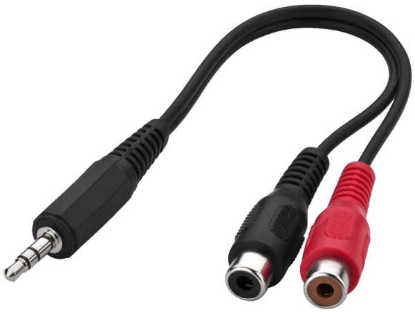 Stereo-Audio/Video- Kabel-Adapter 3,5-mm-Stereo-Klinkenstecker auf 2xCinch-Kupplung