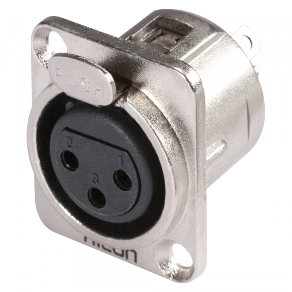HICON CONNECTORS HICON XLR-3pol Einbau fem. Metall nickel