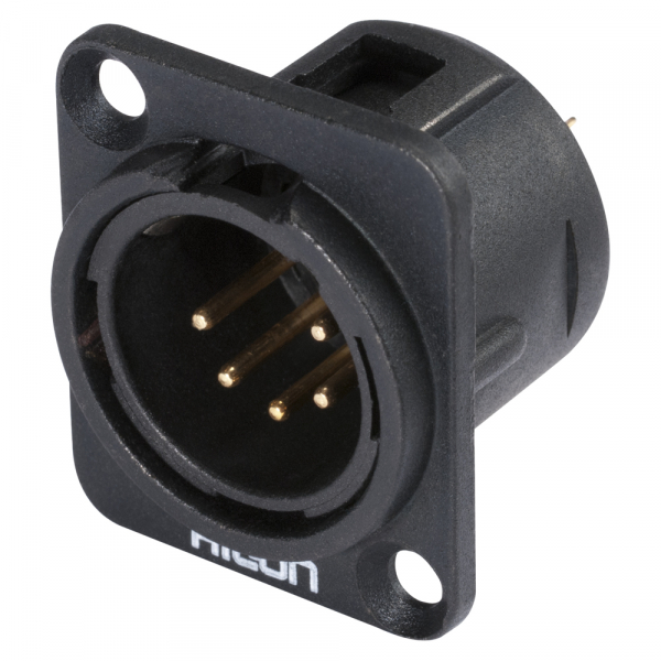 HICON CONNECTORS HICON XLR-5-pol Einbaustecker, Metall,sw