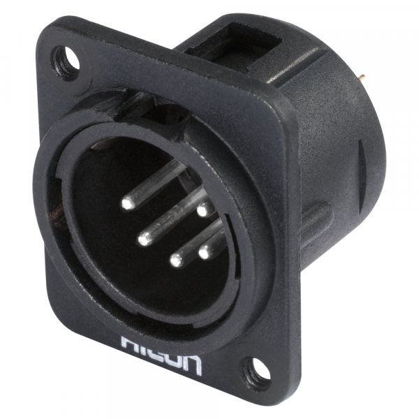 HICON CONNECTORS HICON XLR-5-pol Einbaustecker, Metall,sw