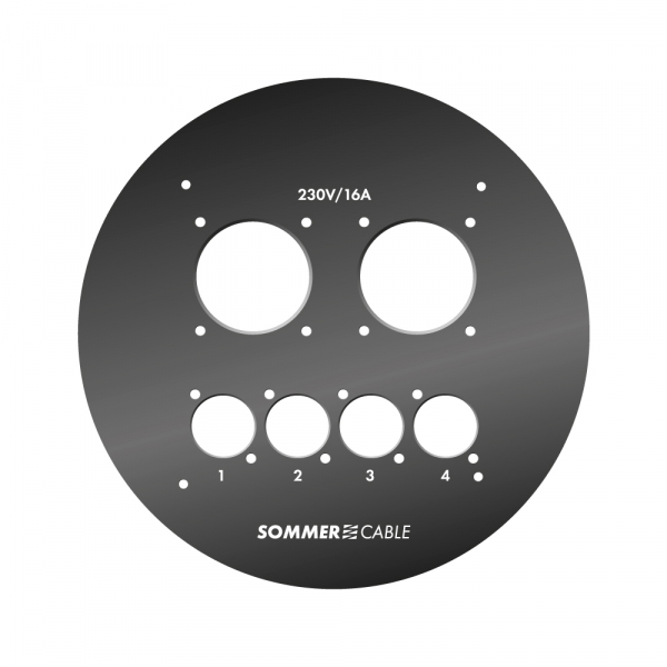 Sommer cable Frontblech für 4 XLR + 2 Netz