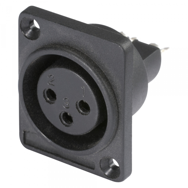 HICON CONNECTORS HICON XLR-3-pol Einbaubuchse, Plastik,sw