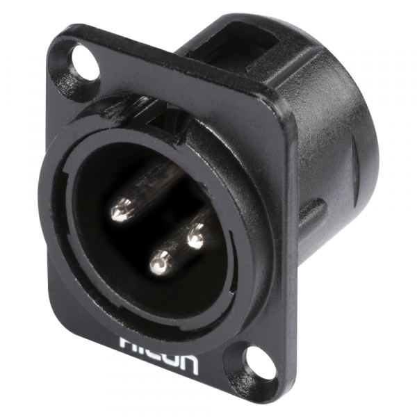 HICON CONNECTORS HICON XLR-3-pol Einbaustecker, Metall,sw